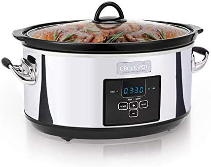 Crock-Pot 7 Quart Programmable Slow Cooker – Polished Platinum XOF6