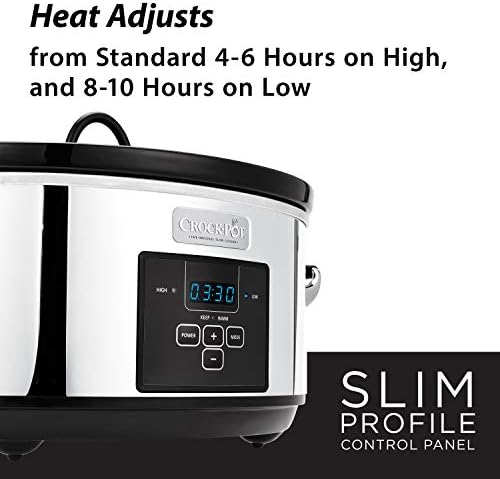 Crock-Pot 7 Quart Programmable Slow Cooker – Polished Platinum XOF6