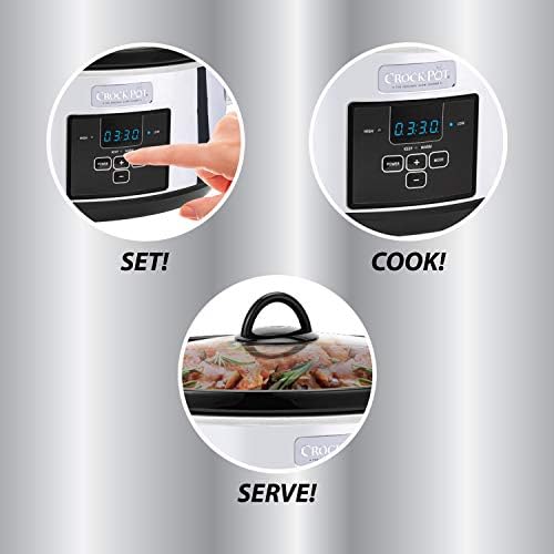 Crock-Pot 7 Quart Programmable Slow Cooker – Polished Platinum XOF6