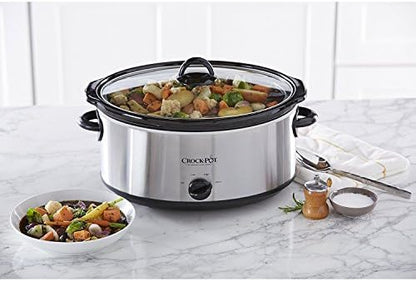 Crock-Pot 7 Quart Oval Manual Slow Cooker – Stainless Steel MMR3