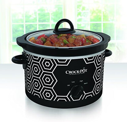 Crock-Pot 4.5 Quart Portable Slow Cooker – Black & White X6Q8