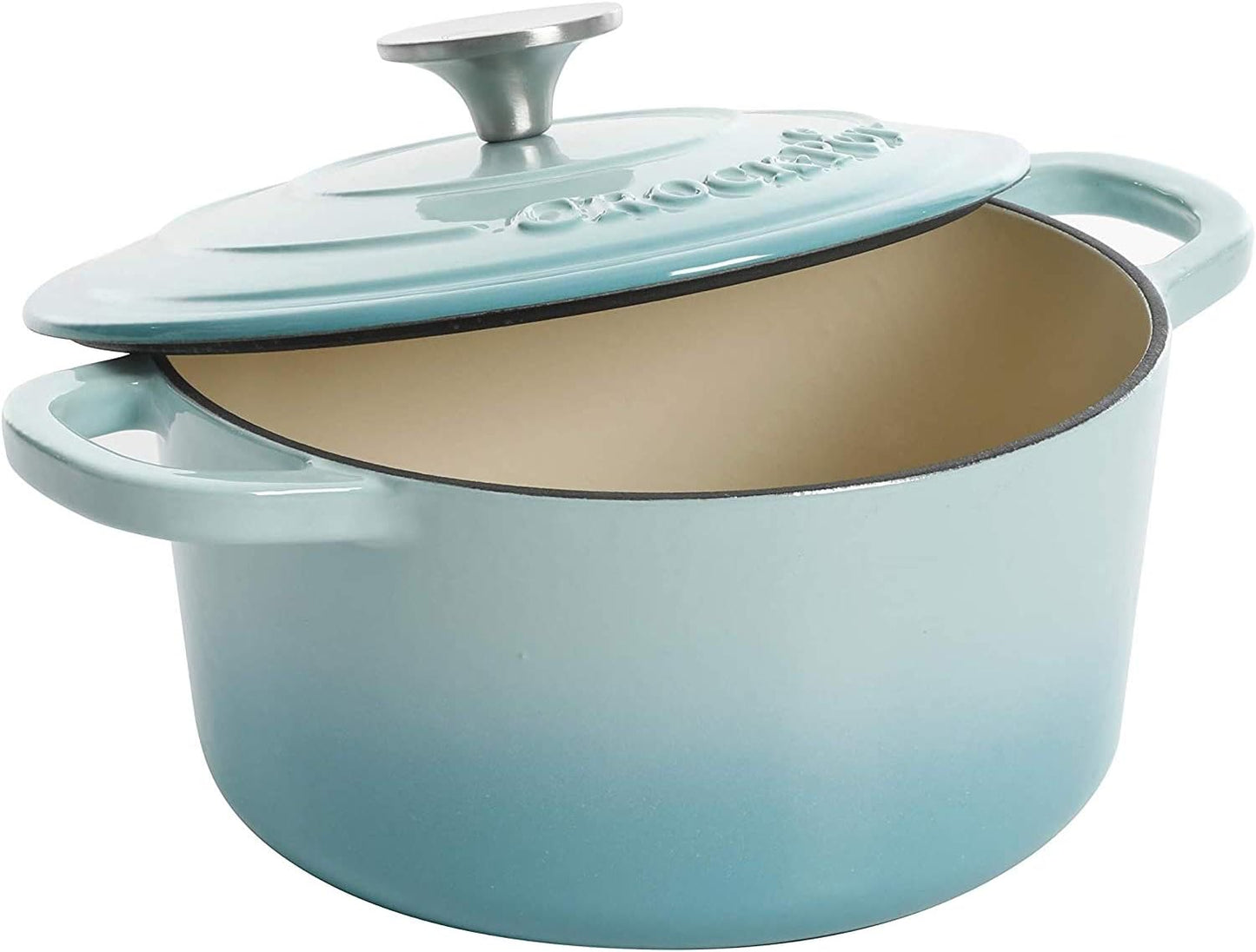 Crock-Pot 3 Quart Enameled Cast Iron Dutch Oven – Aqua 9VTM