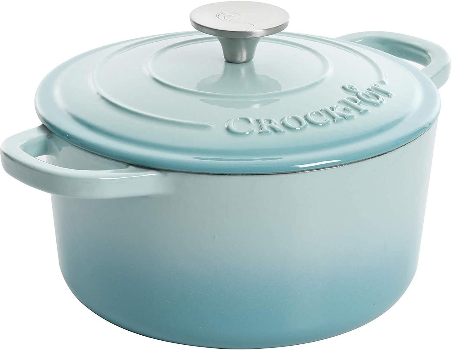 Crock-Pot 3 Quart Enameled Cast Iron Dutch Oven – Aqua 9VTM